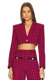 Lovers and Friends Nadia Cropped Jacket in Black & Pink NWT