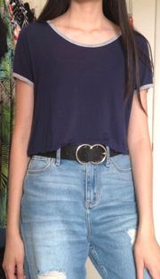 Navy Blue Crop Top