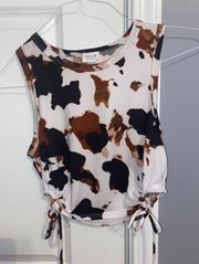 Boutique Cow Print Crop Top