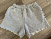 Aerie Heathered Grey Hi Rise Cut Off Sweat Shorts