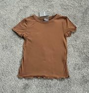 Brown Lettuce Trim Cami Baby Tee