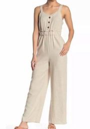 Romeo & Juliet Beige Ruffle elastic waist Jumpsuit‎ size medium