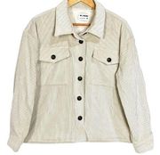 Ci Sono Soft Corduroy Jacket Sherpa Faux Fur Lined Overshirt Long Sleeve Size M