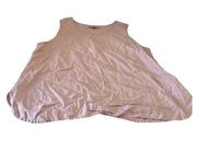 FLAX Blossom Tank - Linen Tank Top Size 2G / US 22-24 PINK Handkerchief Weight