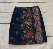 Christopher & Banks vintage floral jean skirt