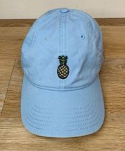 Light Blue Pineapple Embroidered Adjustable Strapback Hat