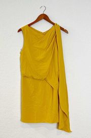 HALSTON ASYMMETRIC DRAPE DRESS