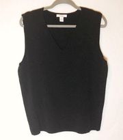 Dress Barn Black V Neck Sweater Shell 18/20 GUC