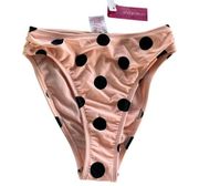 Xhilaration  Bikini Bottom Women X Small Pink Polka Dot High Leg High Waist Swim