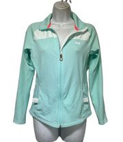 helly hansen teal blue white full zip activewear track jacket Size S