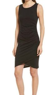 LEITH- Sleeveless Body-Con Slightly Ruched Midi Dress, Black, Medium: NWOT