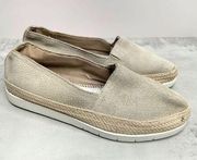 Donald Pliner Slip On Shoes Womens Size 6.5 Tan Suede Espadrille Flats