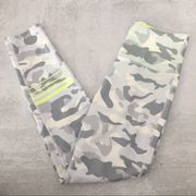 Ellie Gray Camo Print and Lime Green Stripe Leggings