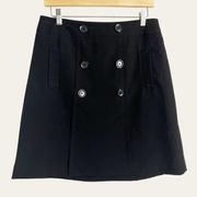 Sandro Petite Black Button High-Waist Mini Skirt Size 8 Petite