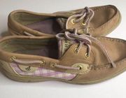 Sperry  top sliders boat shoes pink and brown sz 6.5