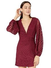 Bardot Lily Lace Mini Dress in Burgundy sz US 10