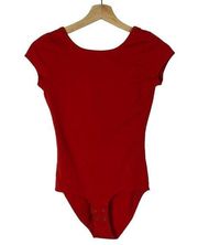 J. Crew Red Cap Sleeve Short Sleeve Bodysuit XS