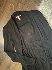 Large Black Semi Sheer Cardigan 