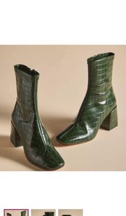 ilent D Carina Heeled Ankle Boots | US 5-5.5 | EU 36 | Green