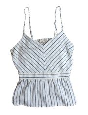 Women’s Camisole Sleveless Blue & Whipe Striped Tank Top Sz L