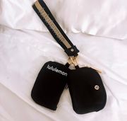 Dual Pouch Wristlet Black/Gold