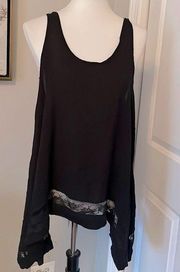 Free People Intimates Black Flowy Long Tank