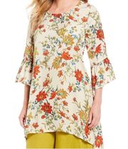 Bryn Walker Bell Sleeve Floral Print Tunic Dress Large EUC