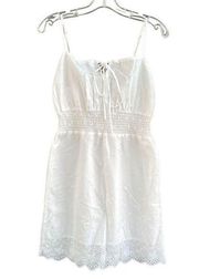 Emory Park Boho White 100% Cotton Eyelet Dress Size Medium