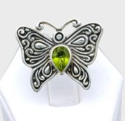 Queen Butterfly Peridot Statement Ring - Sz 8