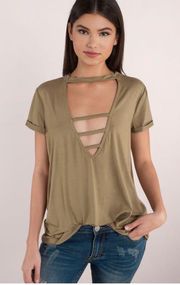 Plunging Front Strappy Tee