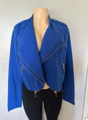 cropped blue blazer