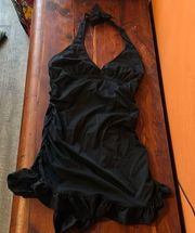 Love Your Assets by Sara Blakely Spanx Womens Black Halter Swim Dress Size M