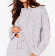 Nasty Gal Soft Knit Grey Hoodie