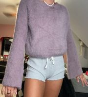 fluffy purple sweater 