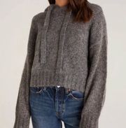 Gray Ariel Sweater Knit Hoodie