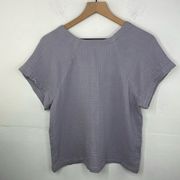 Madewell Lightspun Renwood Button-Back Top Lavender XS