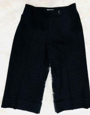 Ann Taylor LOFT Sz 2 Black Pants Wool Blend Gaucho Julie Pants Solid Wide Leg