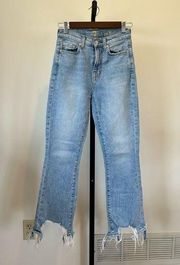 7 For All Mankind womens jeans size 25 light wash high waist slim kick distress