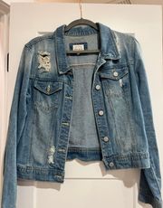 Light Wash Distressed Denim Jacket