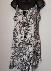 Apt. 9 Intimates black/white paisley dress