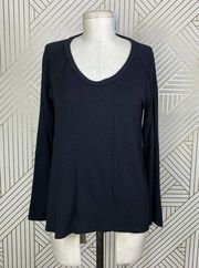 LNA Black Modal Long Sleeve Jersey Scoop Neck T-Shirt Size US XS
