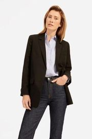 Everlane The Cotton-Linen Blazer in Black 00 New Womens Business Jacket