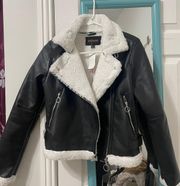 Sherpa Lined Leather Jacket