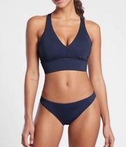 NWT Athleta Longline Plunge Bikini Top D-DD Navy