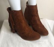 Maurice’s brand suede native style chunky heel booties size 7