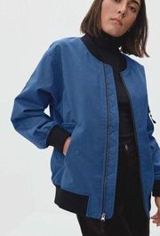 Everlane The Bomber Jacket in Blue Medium New Womens Lightweight Coat