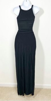 AllSaints Sami Cupro Knot Front Maxi Dress Size 0 in Black New All Saints