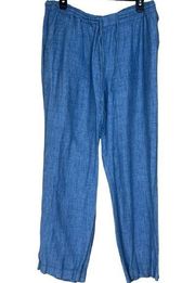 Charter Club Pants, 100% Linen, Pockets, Denim Like Color, Large