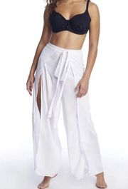 Elan White Tie Waist Beach Cover Up Pants