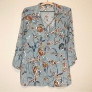 Jaase Multicolor Floral Bohemian Peasant Bell Sleeve Top Size S